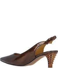 J. Renee Jeyora Crinkle Patent Pointed Toe Slingback Pumps