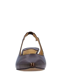 J. Renee Jeyora Crinkle Patent Pointed Toe Slingback Pumps