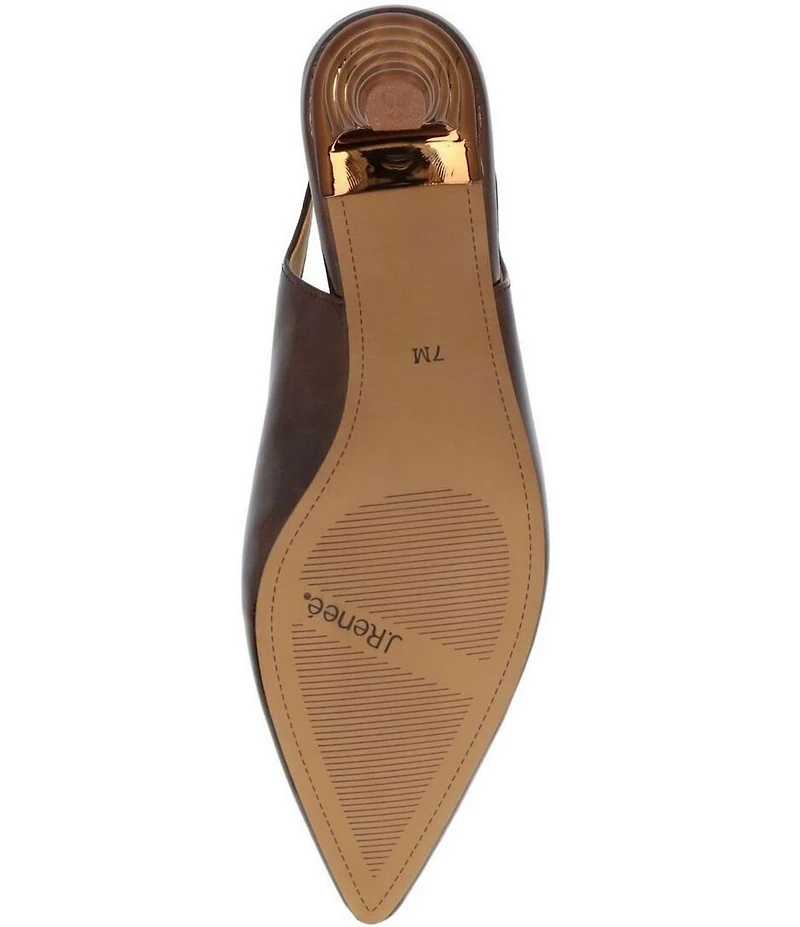 J. Renee Jeyora Crinkle Patent Pointed Toe Slingback Pumps