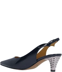 J. Renee Jeyora Patent Pointed Toe Slingback Pumps