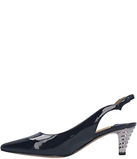 J. Renee Jeyora Patent Pointed Toe Slingback Pumps