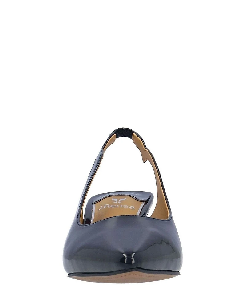 J. Renee Jeyora Patent Pointed Toe Slingback Pumps