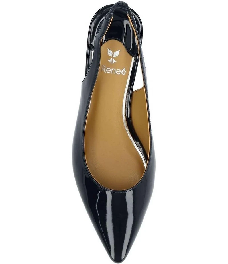 J. Renee Jeyora Patent Pointed Toe Slingback Pumps