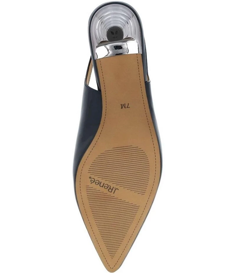 J. Renee Jeyora Patent Pointed Toe Slingback Pumps