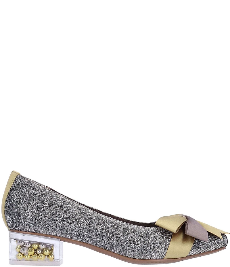 J. Renee Jollee Glitter Fabric Holiday Bow Pumps