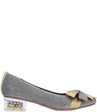 J. Renee Jollee Glitter Fabric Holiday Bow Pumps