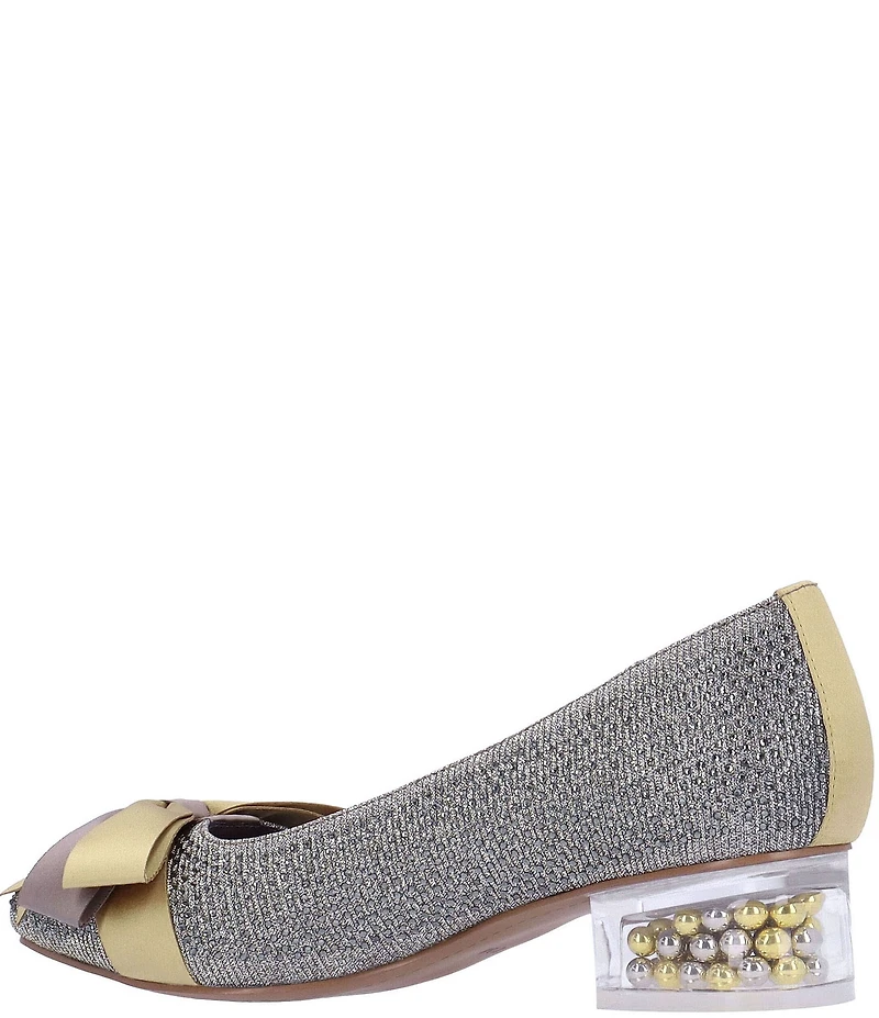 J. Renee Jollee Glitter Fabric Holiday Bow Pumps