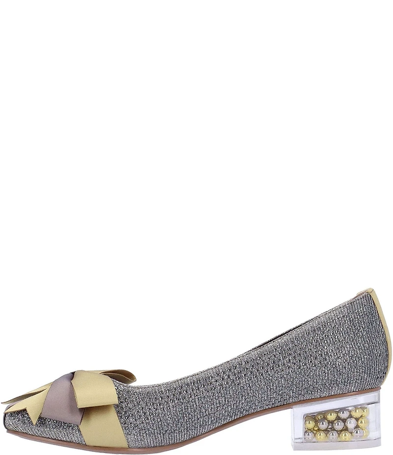 J. Renee Jollee Glitter Fabric Holiday Bow Pumps