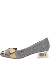 J. Renee Jollee Glitter Fabric Holiday Bow Pumps