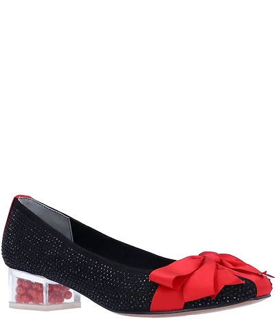 J. Renee Jollee Rhinestone Embellished Bow Detail Holiday Pumps
