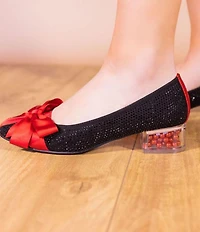 J. Renee Jollee Rhinestone Embellished Bow Detail Holiday Pumps