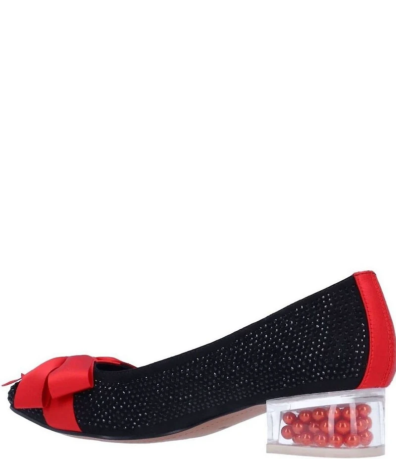 J. Renee Jollee Rhinestone Embellished Bow Detail Holiday Pumps
