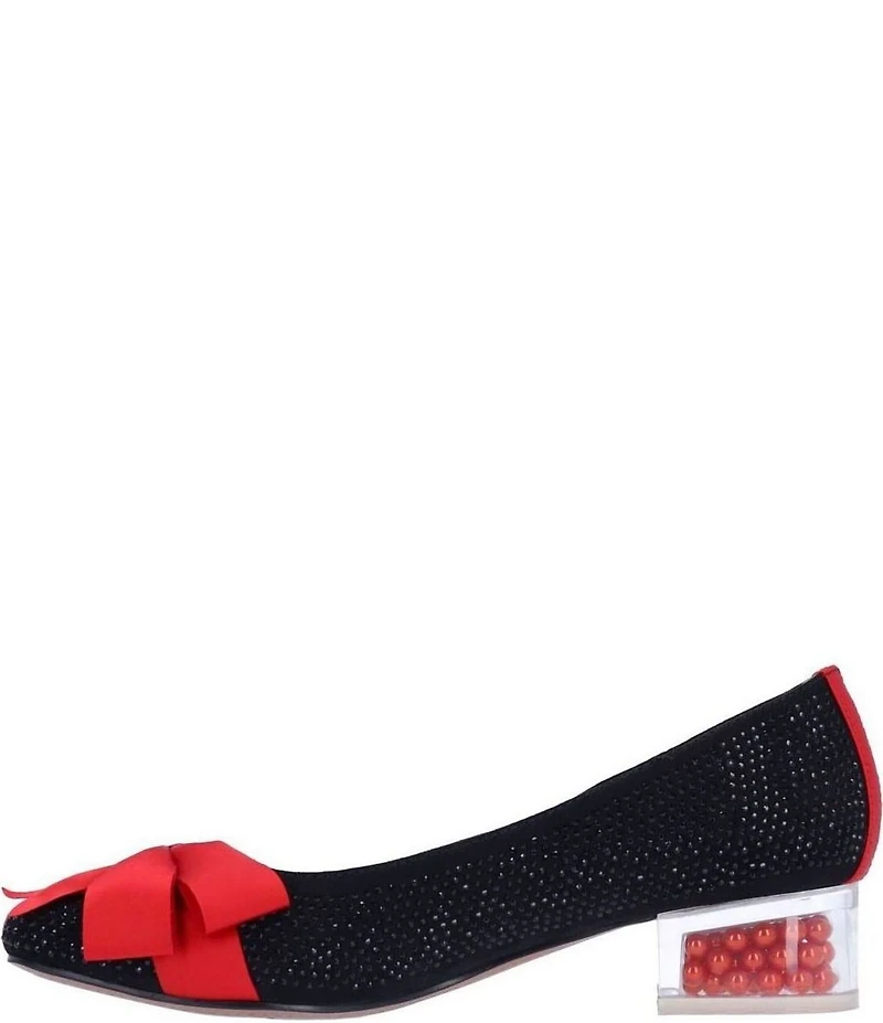 J. Renee Jollee Rhinestone Embellished Bow Detail Holiday Pumps