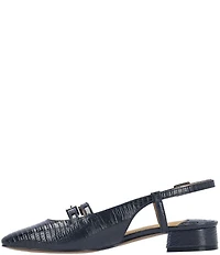J. Renee Jovana Lizard Embossed Slingback Buckled Mary Jane Pumps