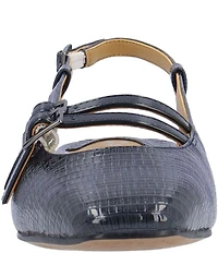 J. Renee Jovana Lizard Embossed Slingback Buckled Mary Jane Pumps