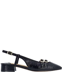 J. Renee Jovana Lizard Embossed Slingback Buckled Mary Jane Pumps