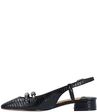 J. Renee Jovana Lizard Embossed Slingback Buckled Mary Jane Pumps