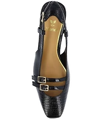J. Renee Jovana Lizard Embossed Slingback Buckled Mary Jane Pumps