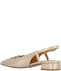 J. Renee Jovana Lizard Embossed Slingback Buckled Mary Jane Pumps