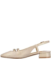 J. Renee Jovana Lizard Embossed Slingback Buckled Mary Jane Pumps