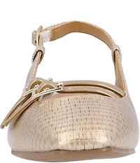 J. Renee Jovana Lizard Embossed Slingback Buckled Mary Jane Pumps