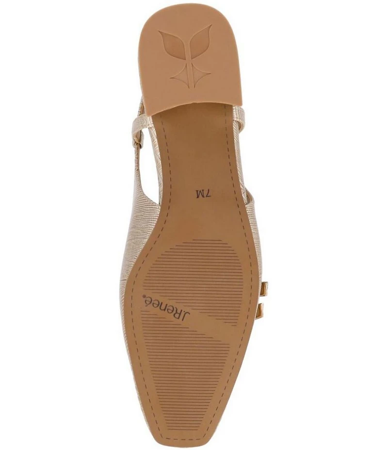 J. Renee Jovana Lizard Embossed Slingback Buckled Mary Jane Pumps
