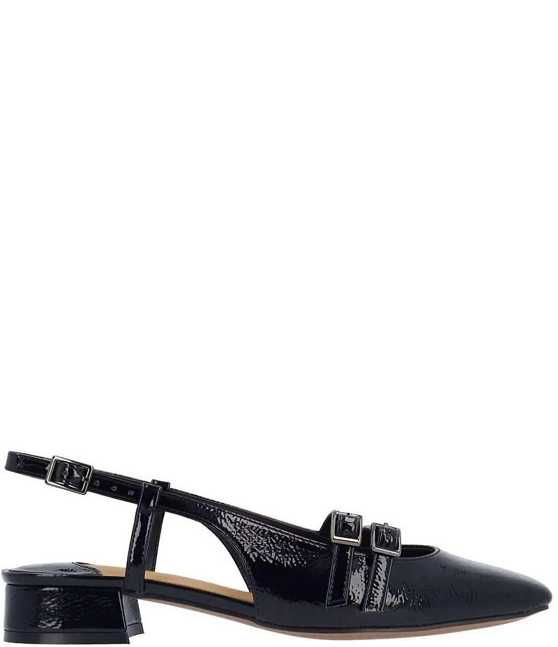 J. Renee Jovana Patent Slingback Buckled Mary Jane Pumps