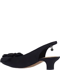 J. Renee Jozey Satin Flower Ornament Kitten Heel Sling Pumps