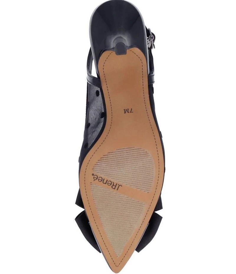 J. Renee Kadence Polka Dot Patent Cap Toe Grosgrain Bow Slingback Pumps