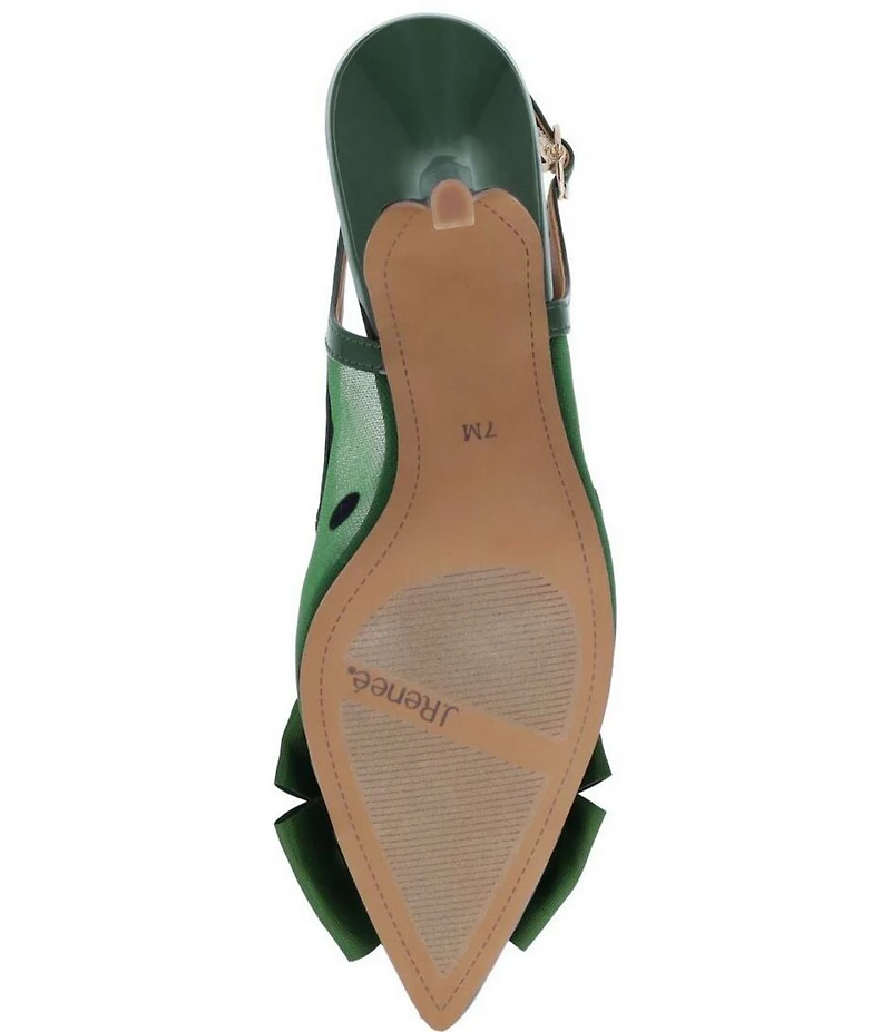 J. Renee Kadence Polka Dot Patent Cap Toe Grosgrain Bow Slingback Pumps
