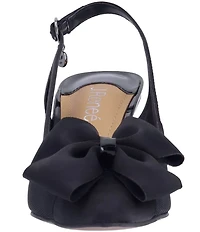J. Renee Kadence Satin and Mesh Grosgrain Bow Slingback Pumps
