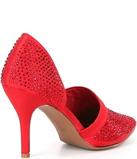 J. Renee Kaleena Satin Rhinestone Embellished d'Orsay Pumps