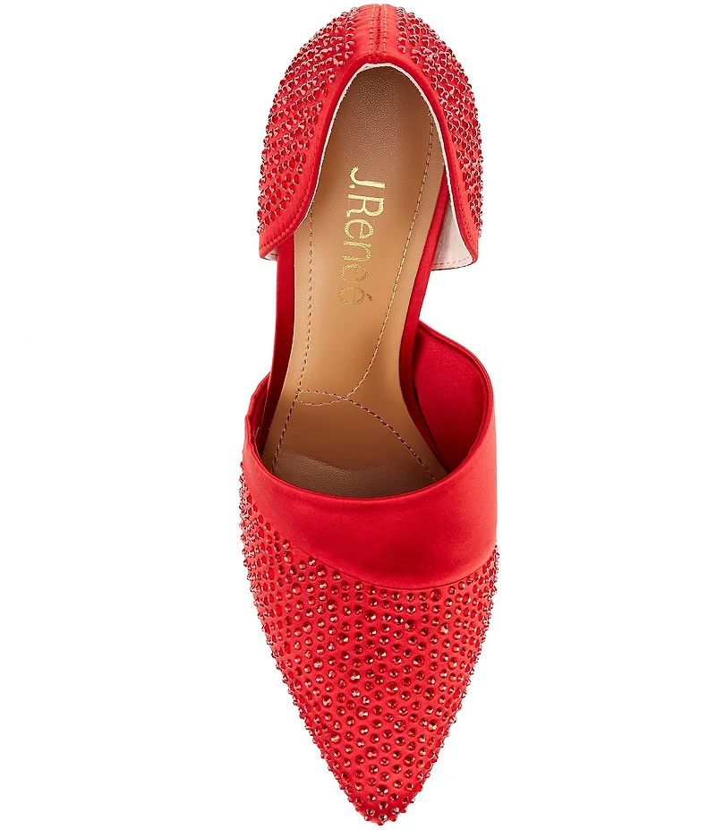 J. Renee Kaleena Satin Rhinestone Embellished d'Orsay Pumps