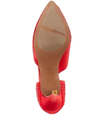 J. Renee Kaleena Satin Rhinestone Embellished d'Orsay Pumps