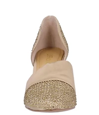 J. Renee Kaleena Satin Rhinestone Embellished d'Orsay Pumps