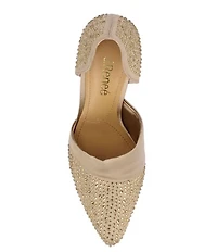 J. Renee Kaleena Satin Rhinestone Embellished d'Orsay Pumps