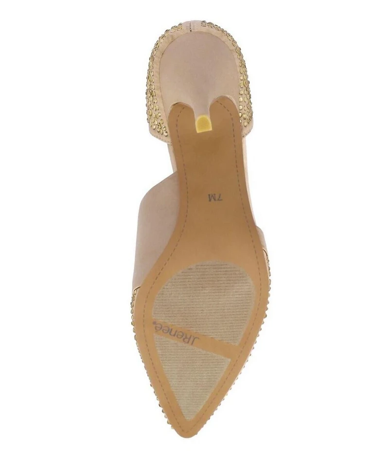 J. Renee Kaleena Satin Rhinestone Embellished d'Orsay Pumps