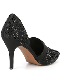 J. Renee Kaleena Satin Rhinestone Embellished d'Orsay Pumps