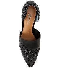 J. Renee Kaleena Satin Rhinestone Embellished d'Orsay Pumps