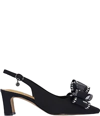 J. Renee Kalindra Satin Crystal Mesh Bow Slingback Dress Pumps