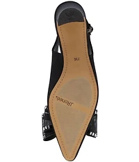 J. Renee Kalindra Satin Crystal Mesh Bow Slingback Dress Pumps