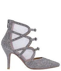 J. Renee Katari Rhinestone Embellished Shimmer and Mesh High Top Pumps