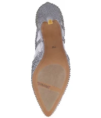 J. Renee Katari Rhinestone Embellished Shimmer and Mesh High Top Pumps