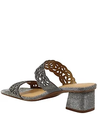 J. Renee Keetana Glitter Fabric Rhinestone Embellished Dress Slide Sandals