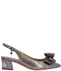 J. Renee Kimma Metallic Patent Bow Slingback Pumps