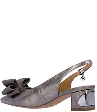 J. Renee Kimma Metallic Patent Bow Slingback Pumps