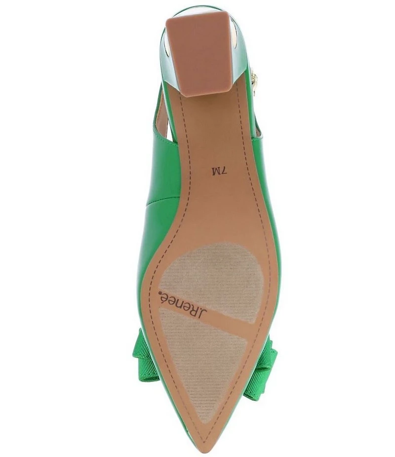 J. Renee Kimma Patent Bow Slingback Pumps