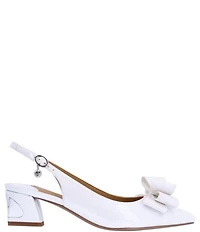 J. Renee Kimma Patent Bow Slingback Pumps