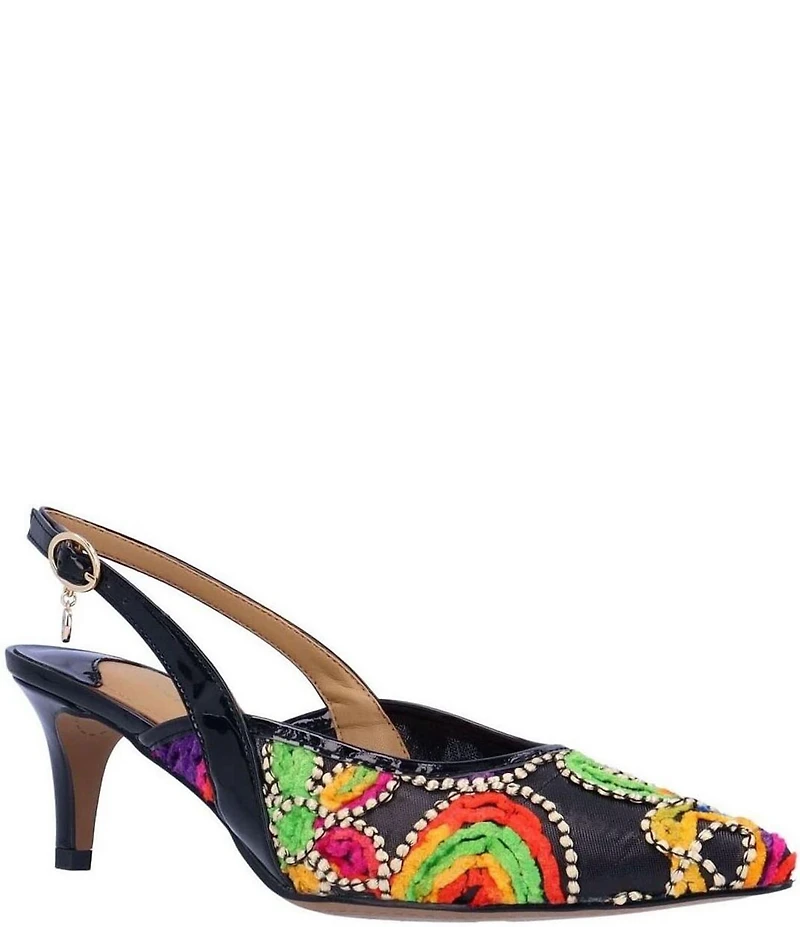 J. Renee Klaudia Chenille Mesh Slingback Pumps