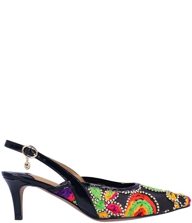 J. Renee Klaudia Chenille Mesh Slingback Pumps